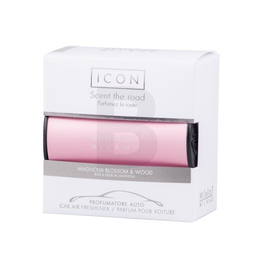 Millefiori Milano Icon Car Air Freshener Magnolia Blossom &amp; Wood Classic Pink