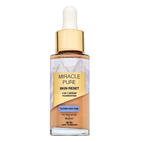 Max Factor Miracle Pure Skin Reset 2in1 Serum Foundation 60-80 Light to Medium 30 ml
