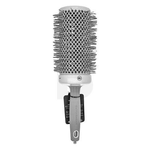 Olivia Garden Expert Blowout Speed Round Brush Wavy Bristles White &amp; Grey 65 mm