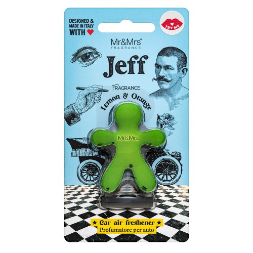 Mr&amp;Mrs Fragrance Jeff Chrome Car Air Freshener Lemon &amp; Orange