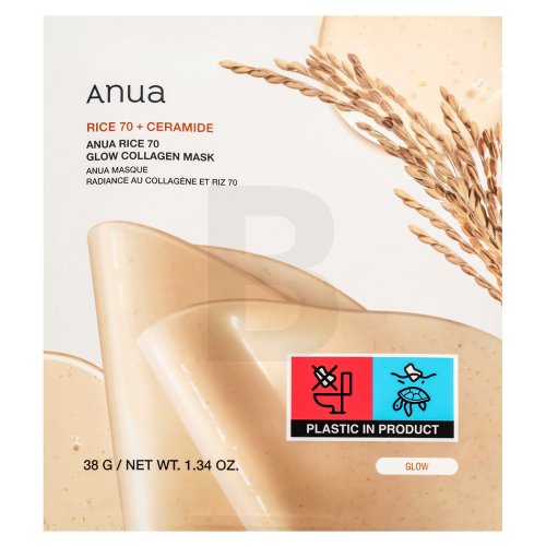Anua Rice 70 + Ceramide Glow Collagen Mask 4 x 38 g